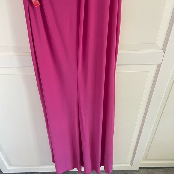 New! IEENA Mac Duggal Candy Pink Jersey One Shoulder Draped Gown 26755 - Picture 7 of 15